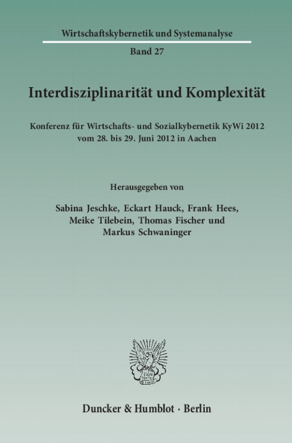 Cover Interdisziplinarität und Komplexität