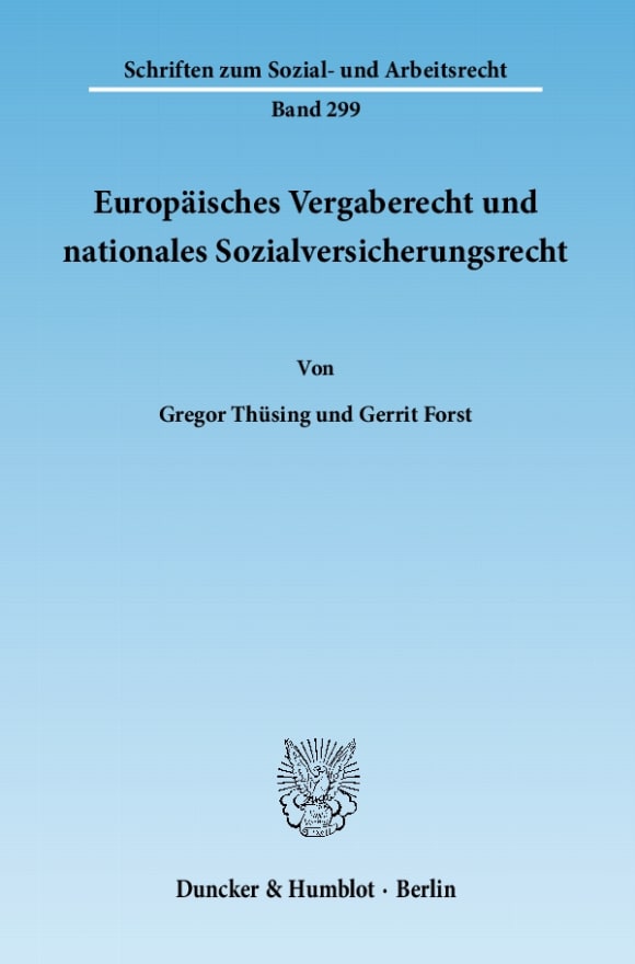 Cover Europäisches Vergaberecht und nationales Sozialversicherungsrecht