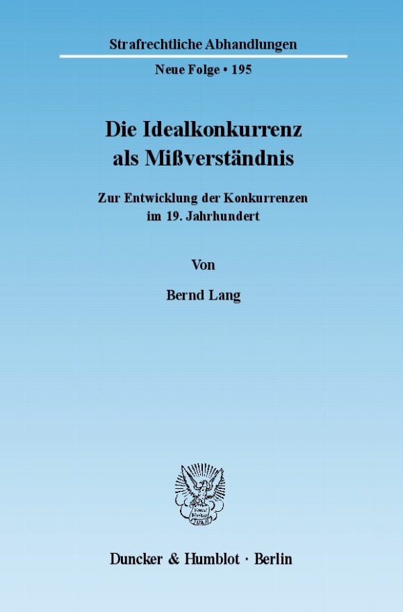 Cover Die Idealkonkurrenz als Mißverständnis