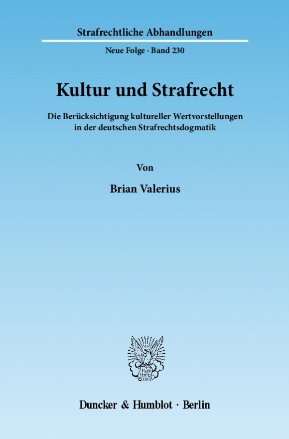 Cover Kultur und Strafrecht