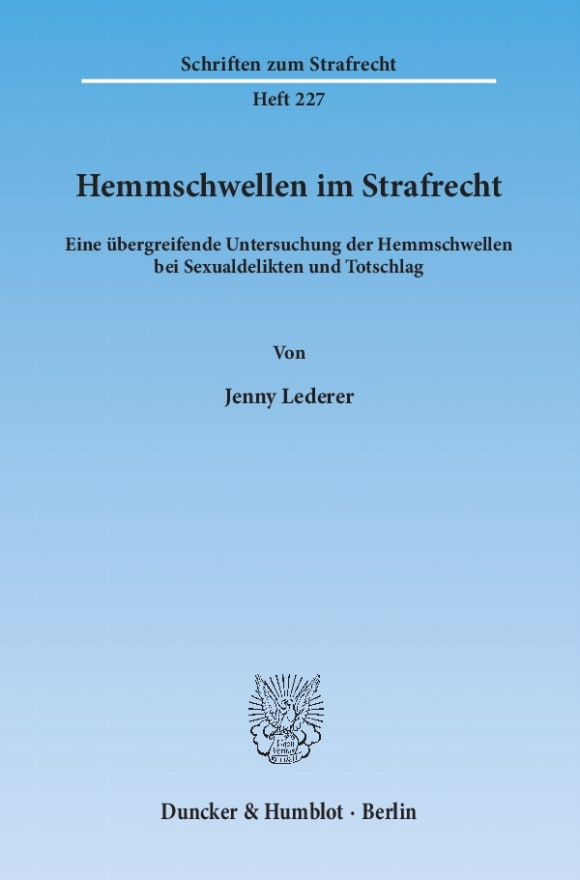 Cover Hemmschwellen im Strafrecht