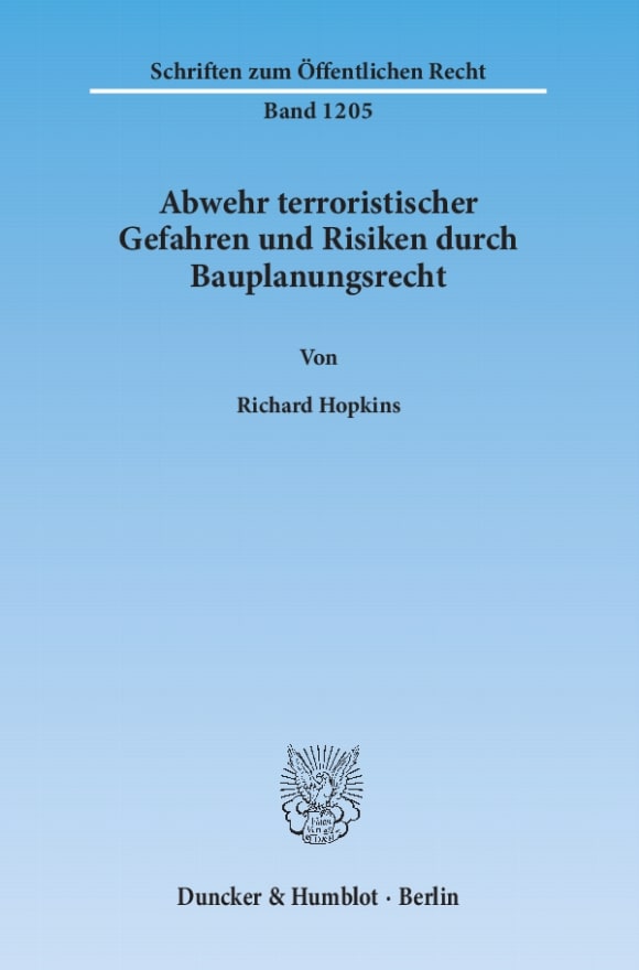 Cover Abwehr terroristischer Gefahren und Risiken durch Bauplanungsrecht