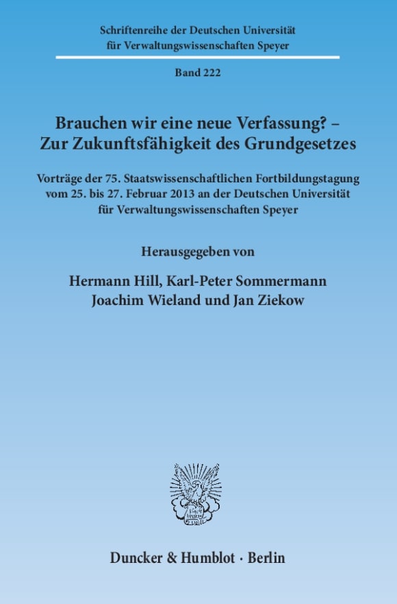 Cover Brauchen wir eine neue Verfassung? – Zur Zukunftsfähigkeit des Grundgesetzes