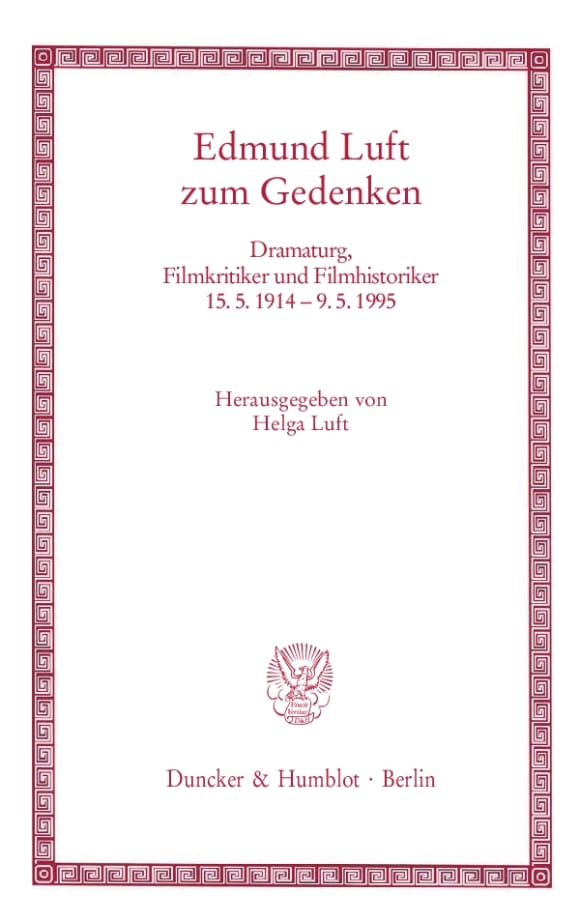 Cover Edmund Luft zum Gedenken