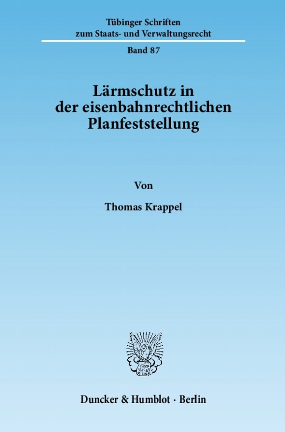 Cover Lärmschutz in der eisenbahnrechtlichen Planfeststellung