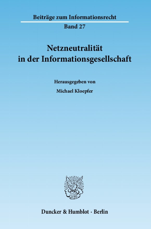 Cover Netzneutralität in der Informationsgesellschaft