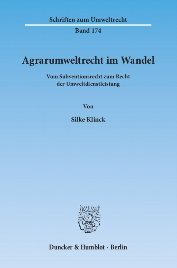 Cover Agrarumweltrecht im Wandel