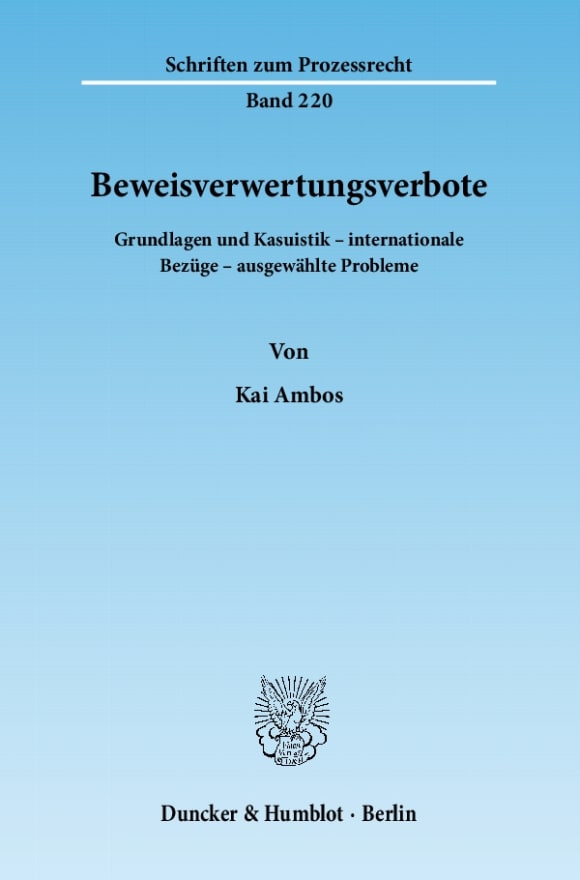 Cover Beweisverwertungsverbote