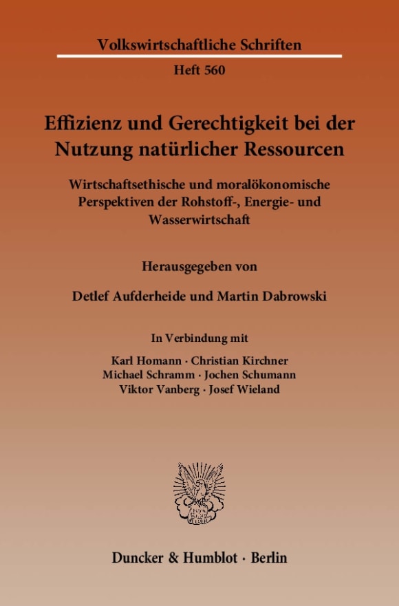 Cover Effizienz und Gerechtigkeit bei der Nutzung natürlicher Ressourcen