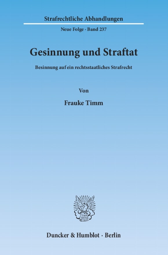 Cover Gesinnung und Straftat