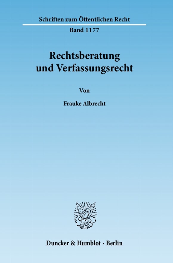 Cover Rechtsberatung und Verfassungsrecht