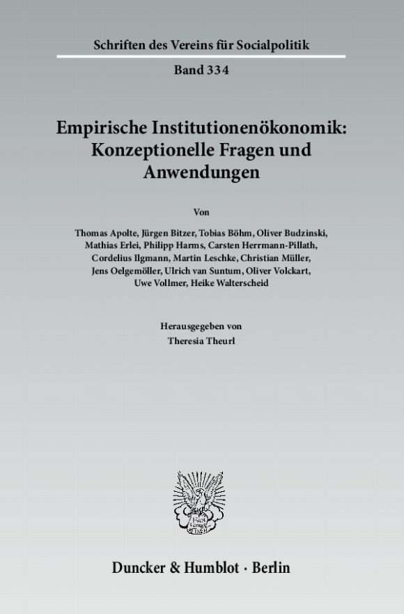 Cover Empirische Institutionenökonomik: Konzeptionelle Fragen und Anwendungen