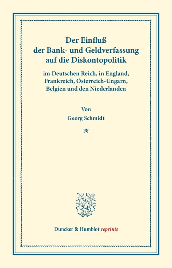 Cover Der Einfluß der Bank- und Geldverfassung auf die Diskontopolitik