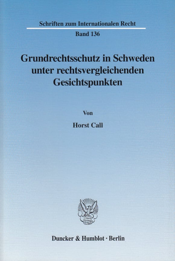 Cover Grundrechtsschutz in Schweden unter rechtsvergleichenden Gesichtspunkten