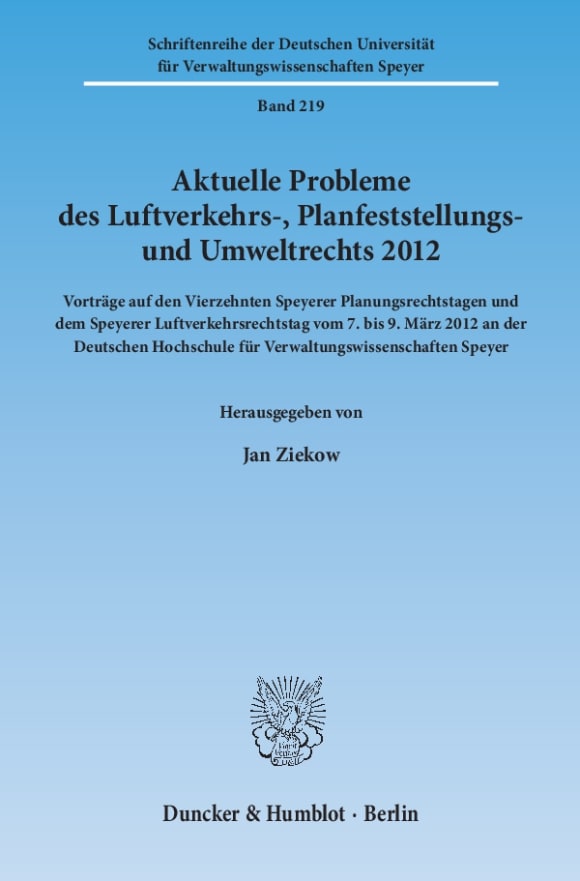 Cover Aktuelle Probleme des Luftverkehrs-, Planfeststellungs- und Umweltrechts 2012