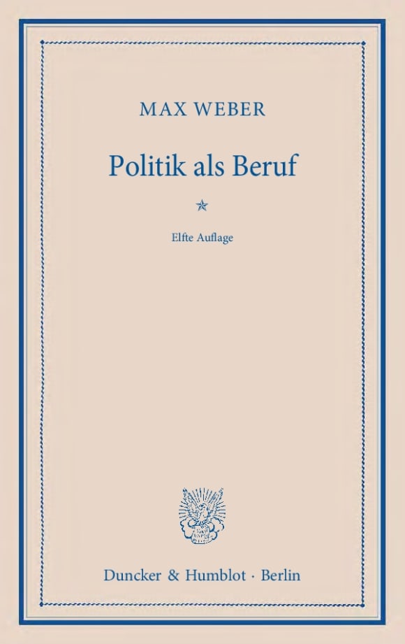 Cover Politik als Beruf