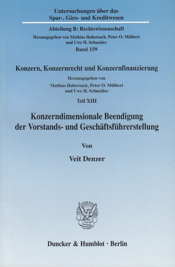 Cover Konzerndimensionale Beendigung der Vorstands- und Geschäftsführerstellung