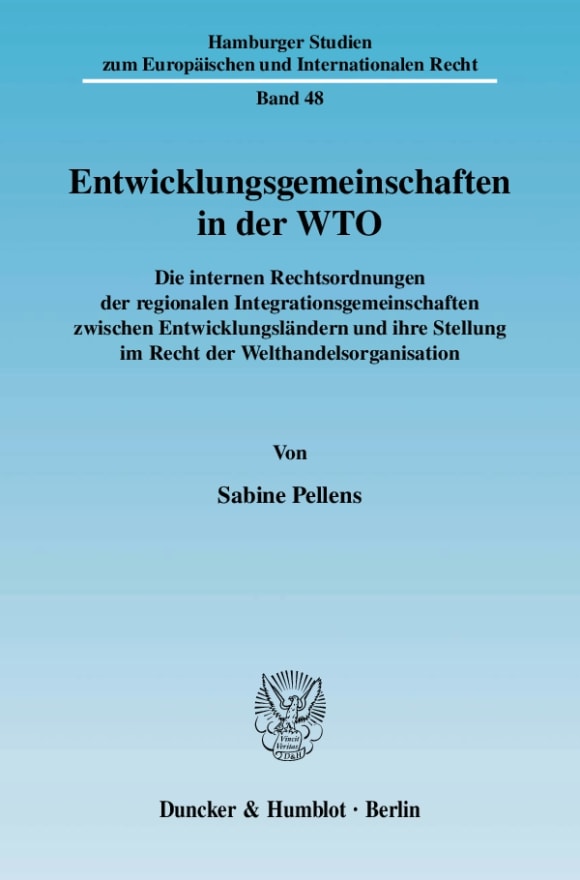 Cover Entwicklungsgemeinschaften in der WTO