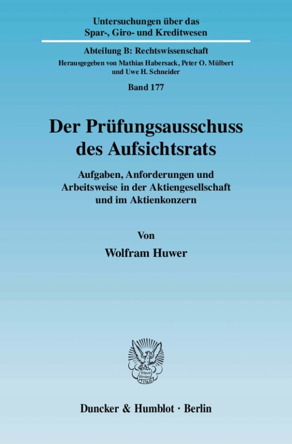 Cover Der Prüfungsausschuss des Aufsichtsrats