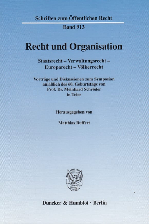 Cover Recht und Organisation