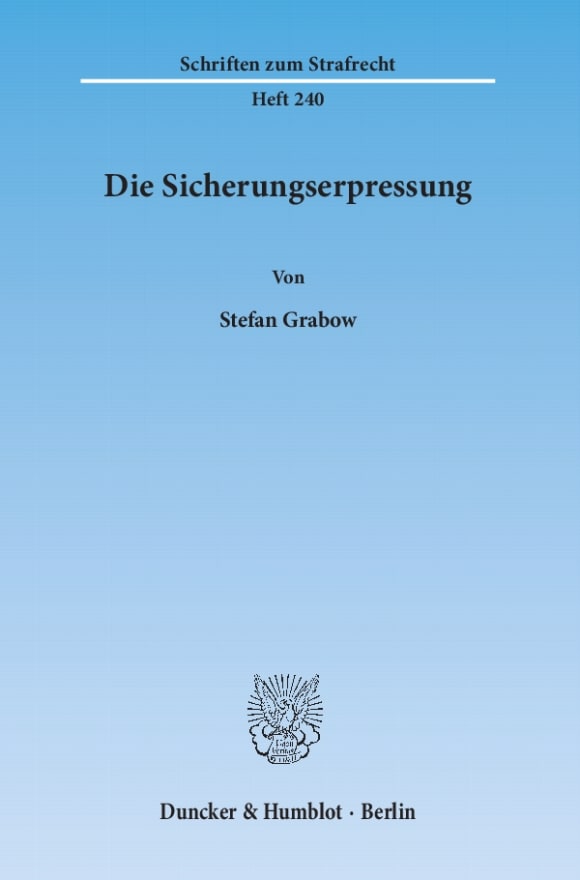 Cover Die Sicherungserpressung