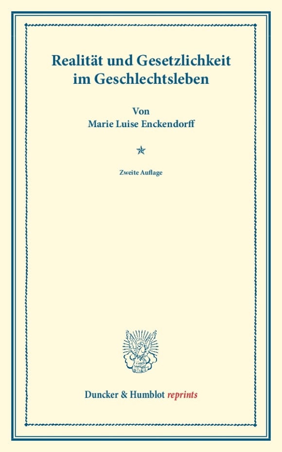 Cover Realität und Gesetzlichkeit im Geschlechtsleben