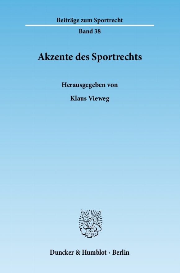 Cover Akzente des Sportrechts