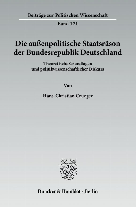 Cover Die außenpolitische Staatsräson der Bundesrepublik Deutschland