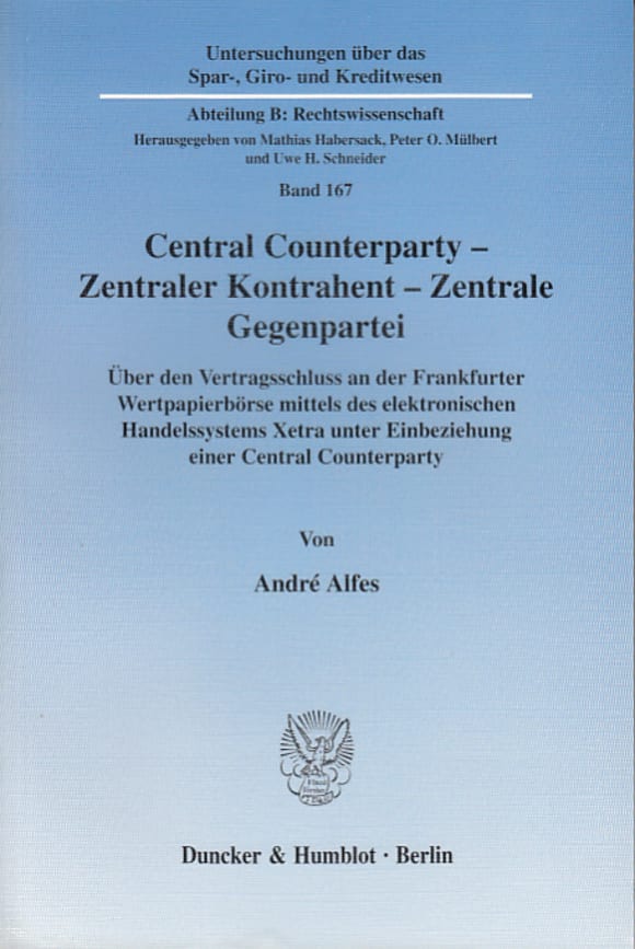 Cover Central Counterparty - Zentraler Kontrahent - Zentrale Gegenpartei