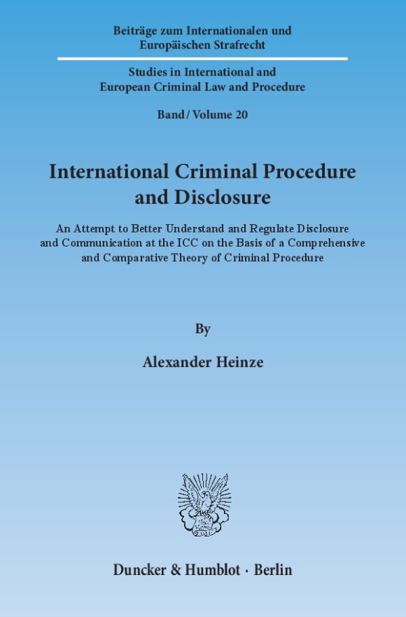 Cover International Criminal Procedure and Disclosure