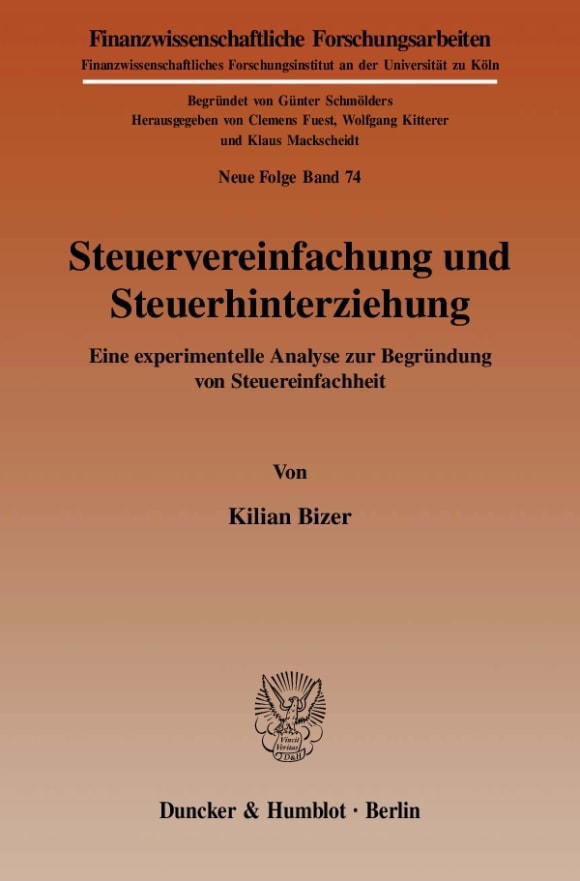 Cover Steuervereinfachung und Steuerhinterziehung