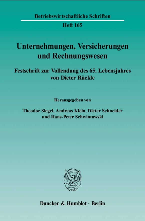 Cover Unternehmungen, Versicherungen und Rechnungswesen