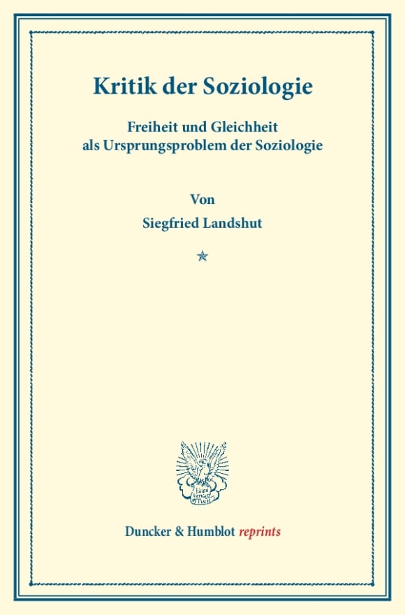 Cover Kritik der Soziologie