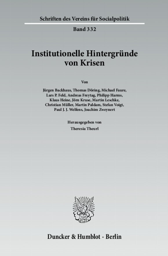 Cover Institutionelle Hintergründe von Krisen