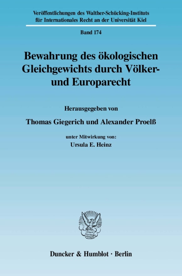 Cover Bewahrung des ökologischen Gleichgewichts durch Völker- und Europarecht