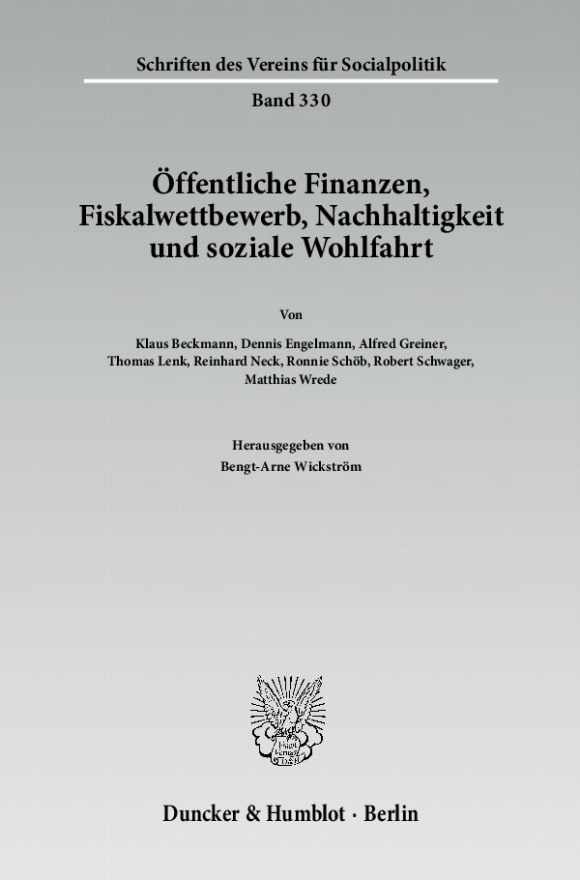 Cover Öffentliche Finanzen, Fiskalwettbewerb, Nachhaltigkeit und soziale Wohlfahrt