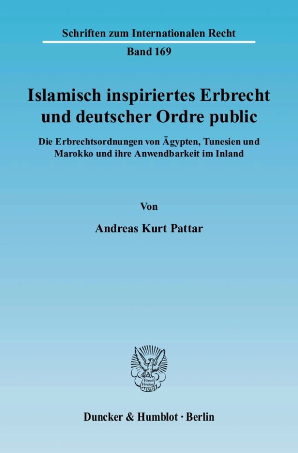 Cover Islamisch inspiriertes Erbrecht und deutscher Ordre public