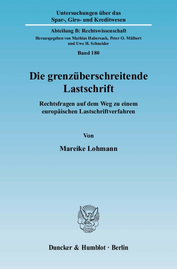 Cover Die grenzüberschreitende Lastschrift