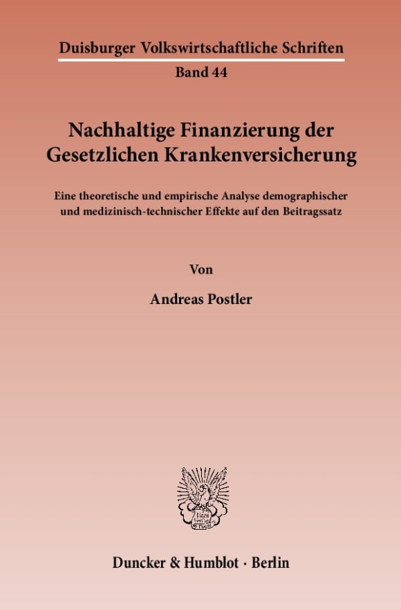 Cover Nachhaltige Finanzierung der Gesetzlichen Krankenversicherung