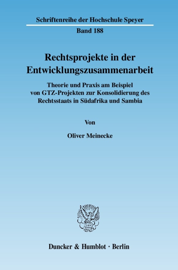 Cover Rechtsprojekte in der Entwicklungszusammenarbeit