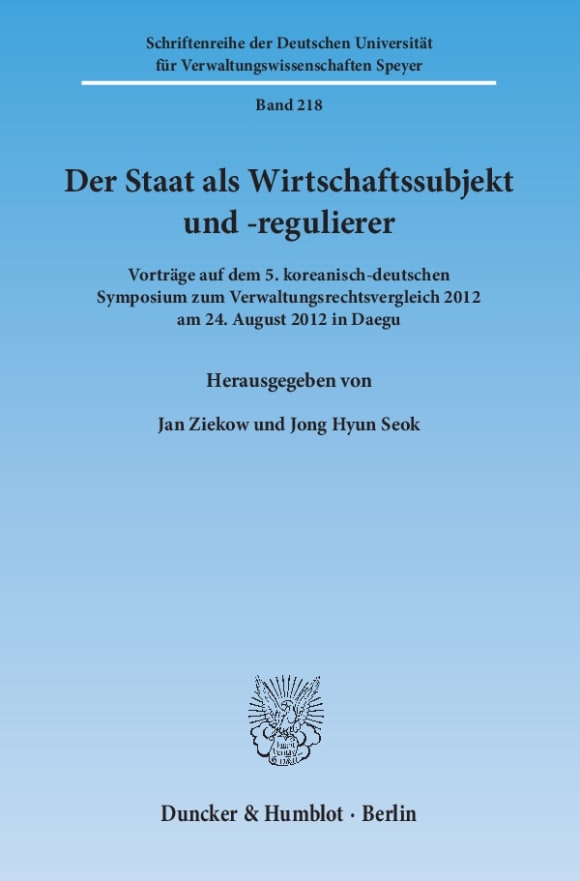 Cover Der Staat als Wirtschaftssubjekt und -regulierer