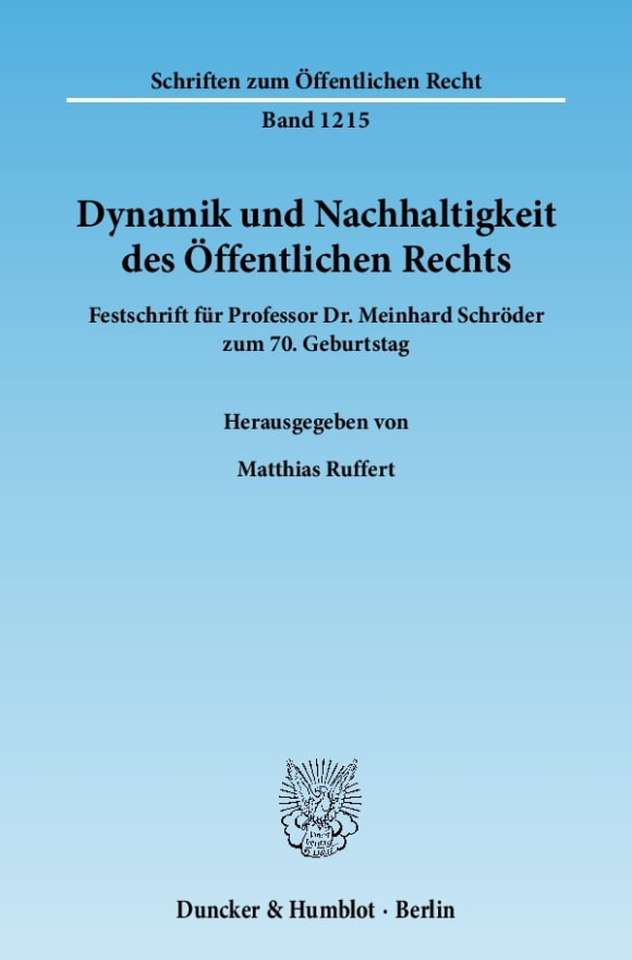 Cover Dynamik und Nachhaltigkeit des Öffentlichen Rechts