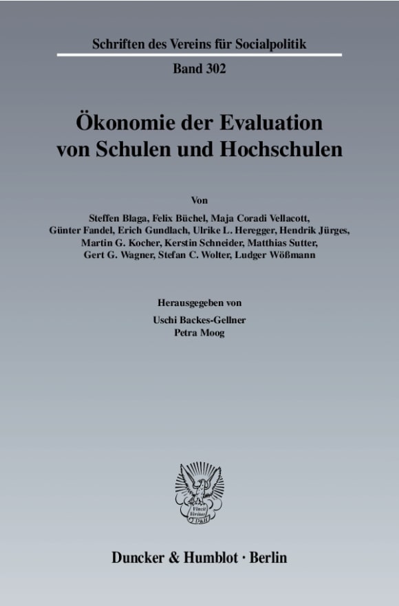 Cover Ökonomie der Evaluation von Schulen und Hochschulen