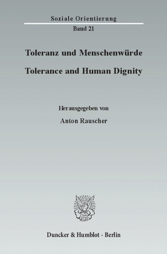 Cover Toleranz und Menschenwürde / Tolerance and Human Dignity