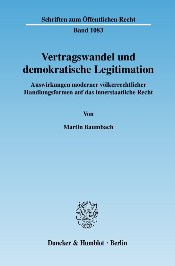 Cover Vertragswandel und demokratische Legitimation