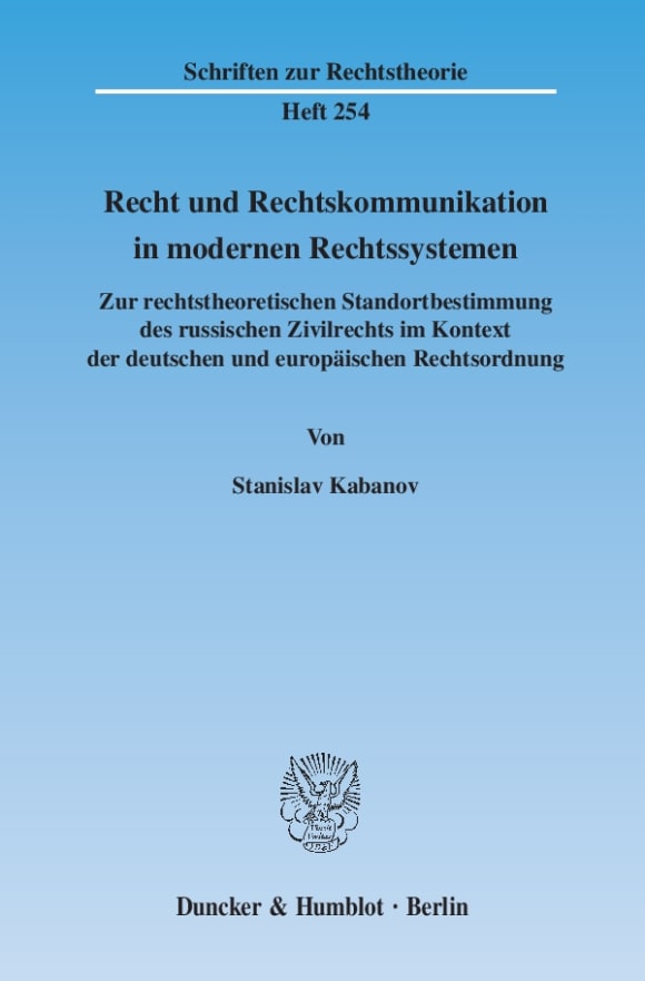 Cover Recht und Rechtskommunikation in modernen Rechtssystemen