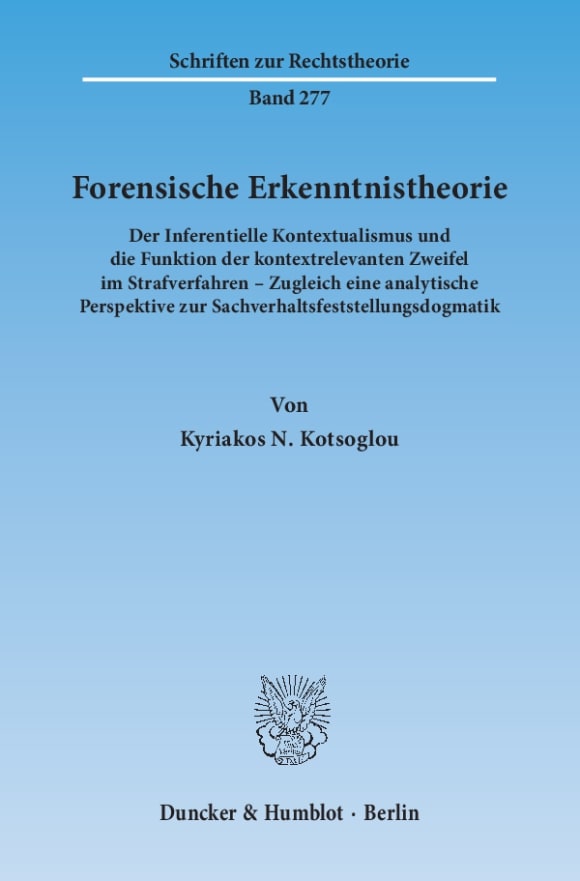 Cover Forensische Erkenntnistheorie