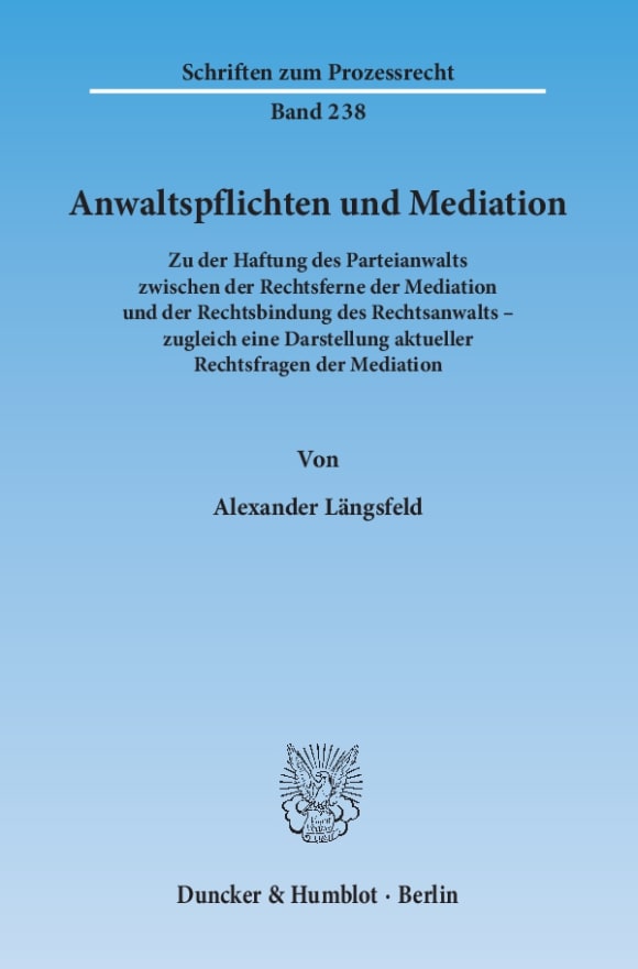 Cover Anwaltspflichten und Mediation