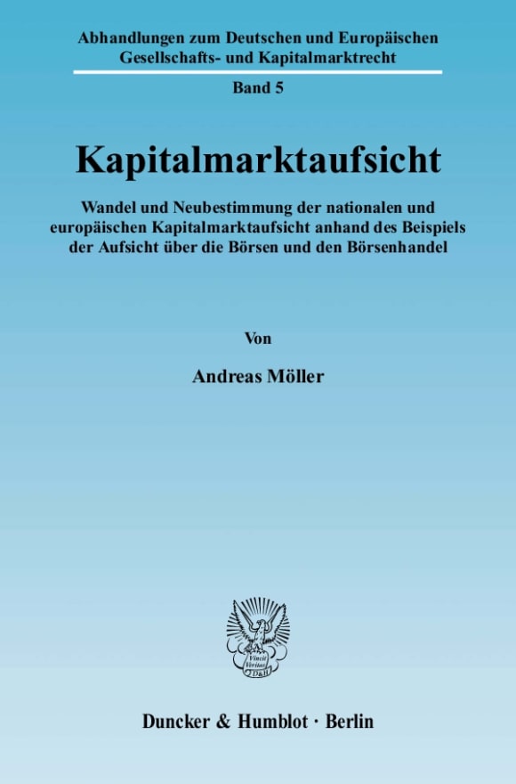 Cover Kapitalmarktaufsicht