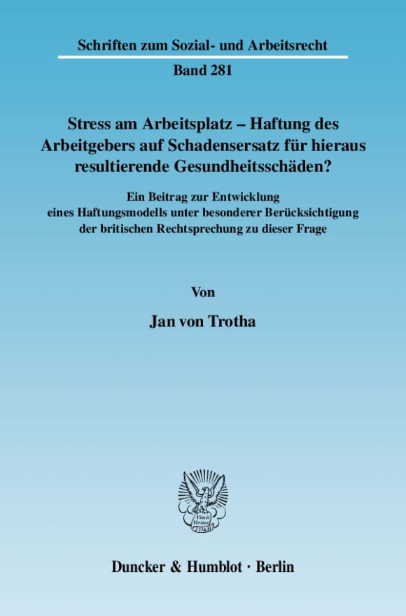 Cover Stress am Arbeitsplatz - Haftung des Arbeitgebers auf Schadensersatz für hieraus resultierende Gesundheitsschäden?